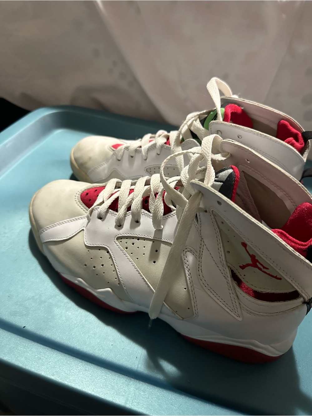 Jordan Kids White and Red High-Top Sneakers